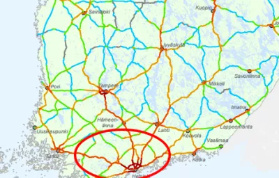 Punainen ruuhka-Suomi, musta Pohjois-Suomi – tämä kartta paljastaa, miten  paljon Suomen valtateillä liikkuu autoja - Tekniikan Maailma